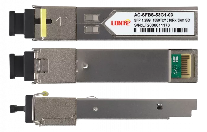SFP WDM 1.25G Tx1550/Rx1310 3km SC DDM