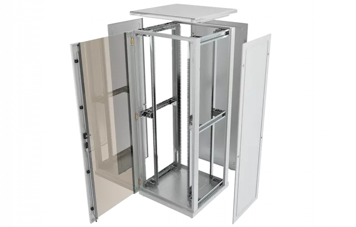 Шкаф телекоммуникационный напольный 19",42U(800x1000), ШТ-НП-42U-800-1000-С, передняя дверь стекло ССД