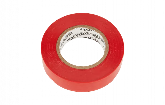 KR-09-2204 Изолента ПВХ KRANZ 19 мм х 25 м, красная, упаковка 5 роликов