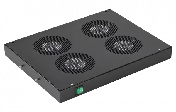 Вентиляторный модуль , 4 вентилятора с термодатчиком 35С ВМ-4-19"-Ч чёрный ССД