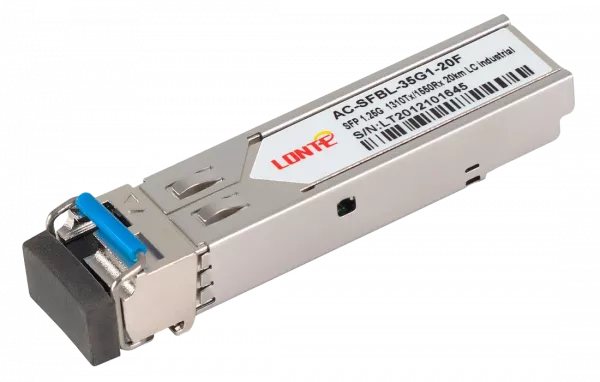 SFP WDM 1.25G Tx1310/Rx1550 20km LC DDM, industrial
