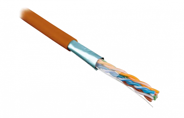 45528 Hyperline FUTP4-C5E-S24-IN-LSZH-OR-305 (305 м) Кабель витая пара F/UTP, категория 5e, 4 пары (24 AWG), одножильный(solid), экран-фольга, LSZH, н