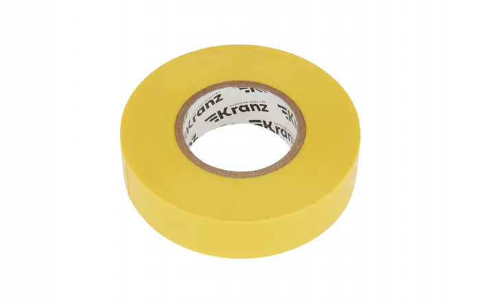KR-09-2802 Изолента ПВХ KRANZ профессиональная, 0.18х19 мм, 20 м, желтая упаковка 10 роликов