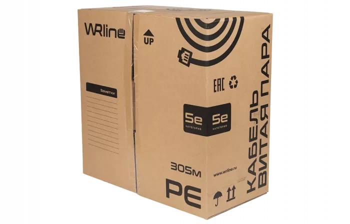 WRline WR-FTP-4P-C5E-PE-BK Кабель витая пара, экранированный F/UTP, категория 5e, 4 пары (0,50 мм), одножильный, внешний, PE, черный, 305 м