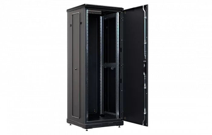 Шкаф телекоммуникационный напольный 19", 33U(600x800), ШТ-НП-М-33U-600-800-М-Ч, передняя дверь металл, черный ССД