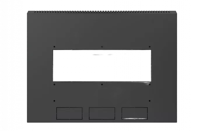 Шкаф телекоммуникационный настенный разборный черный 19”,18U(600x450), ШТ-НСр-18U-600-450-П-Ч дверь перфорированная ССД