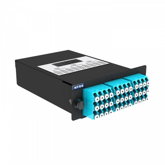 Кассета кроссовая NTSS STANDART 3 разъема MPO/UPC (male) 50/125 OМ3, на 36 LC/UPС (9 QLC/UPC), полярность А, черный