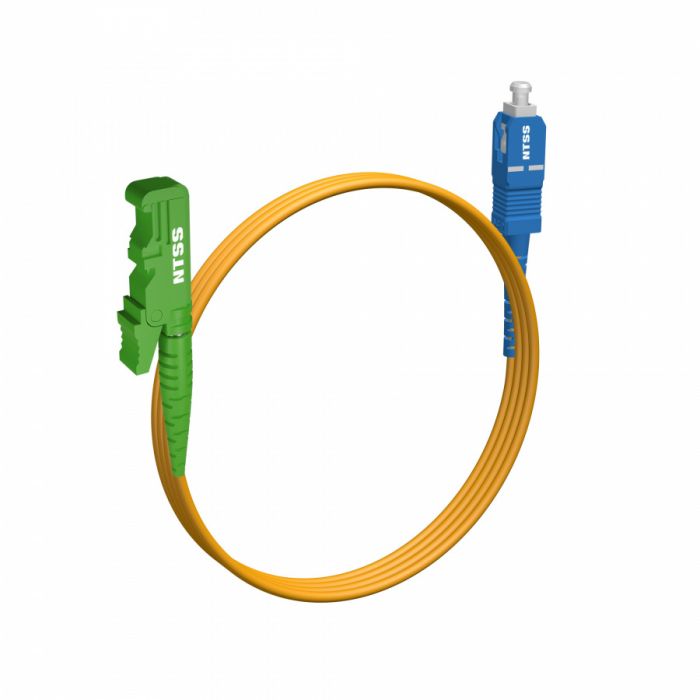 Шнур оптический NTSS spc E2000/APC-SC/UPC 9/125 3.0мм 1м LSZH (патч-корд)