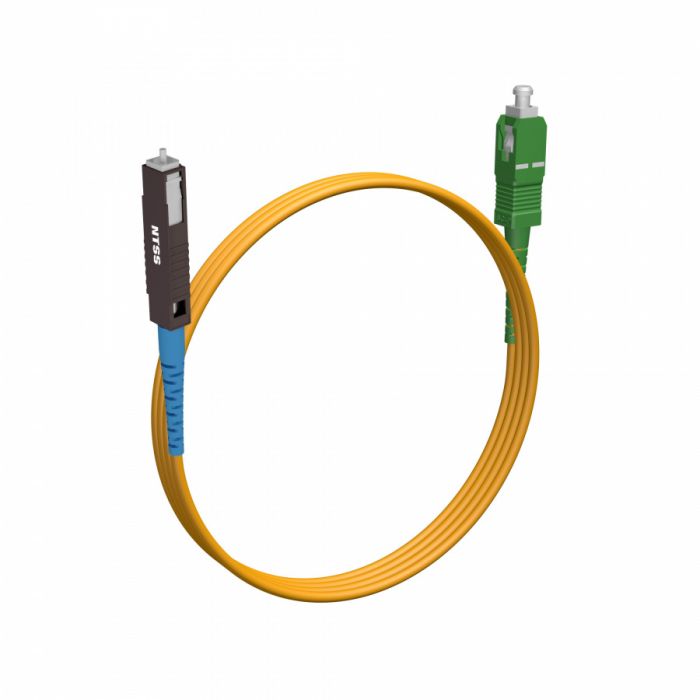 Шнур оптический NTSS dpc MU/UPC-SC/APC 9/125 2.0мм 2м LSZH (патч-корд)