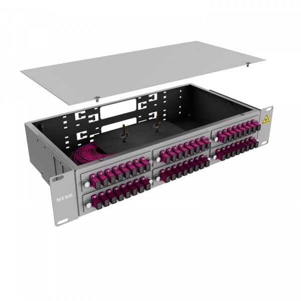 Кросс 19" NTSS PREMIUM, предсобранный 2U, 48 портов SC/UPC, 50/125 мкм OM4