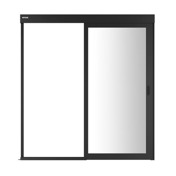 Дверной блок системы изоляции NTSS 42U, с одной механической дверью, стекло,  для коридора без правого ряда шириной 1000 мм, RAL 9005 чёрный