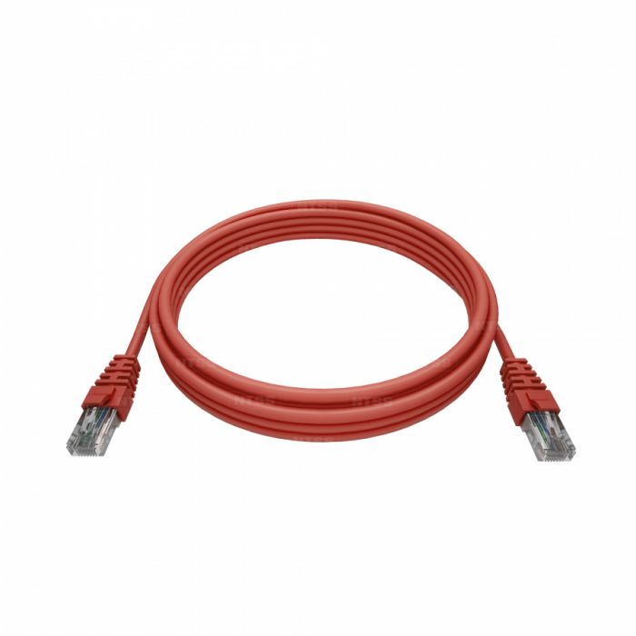 Патч-корд NTSS 2хRJ45/8P8C, T568B UTP 5e кат. литой 0.5 метра, LSZH, красный