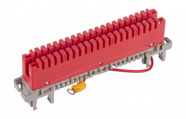 Плинт заземления универсальный ПВТ 10 пар, красный