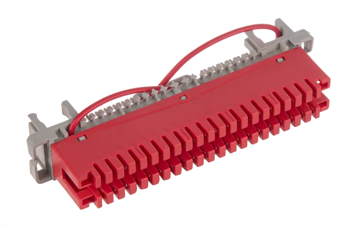 Плинт заземления универсальный ПВТ 10 пар, красный