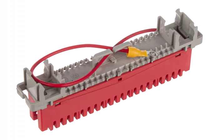 Плинт заземления универсальный ПВТ 10 пар, красный