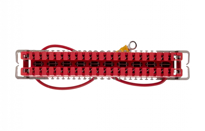 Плинт заземления универсальный ПВТ 10 пар, красный