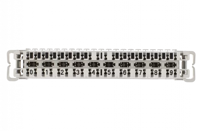 Плинт ПВТ-10Р Эконом, LSA plus, 10 пар размыкаемые контакты 0...9