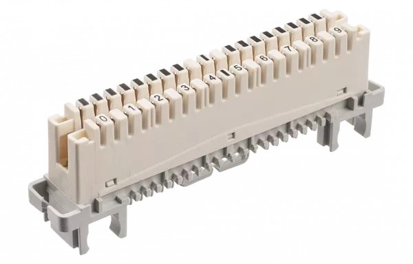 Плинт универсальный ПВТ-10Р Эконом, 10 пар размыкаемые контакты 0...9