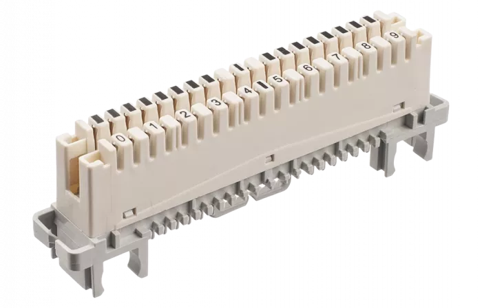 Плинт универсальный ПВТ-10Р Эконом, 10 пар размыкаемые контакты 0...9