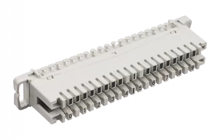 Плинт ПВТ-10Р Эконом, LSA plus, 10 пар размыкаемые контакты 0...9