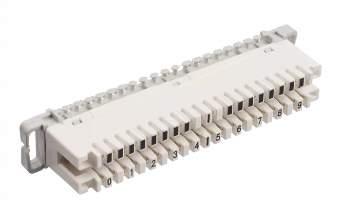 Плинт ПВТ-10Р Эконом, LSA plus,10 пар неразмыкаемые контакты 0...9