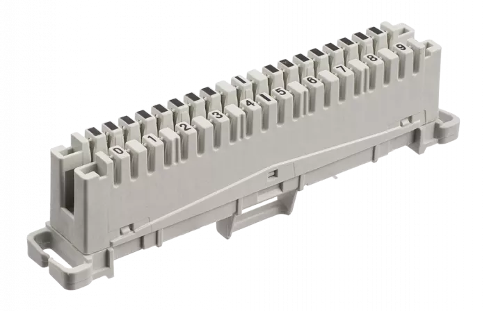 Плинт ПВТ-10Р Эконом, LSA plus, 10 пар размыкаемые контакты 0...9