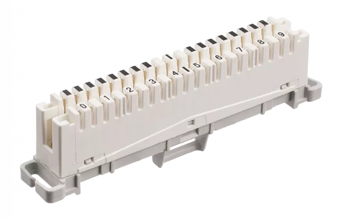 Плинт ПВТ-10Р Эконом, LSA plus,10 пар неразмыкаемые контакты 0...9