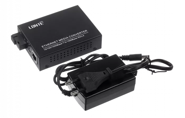 Медиаконвертер 10/100/1000M, Tx1310/Rx1550 20km, RJ45 SC