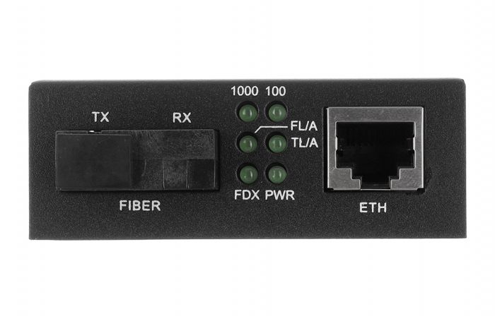 Медиаконвертер 10/100/1000M, Tx1310/Rx1550 20km, RJ45 SC