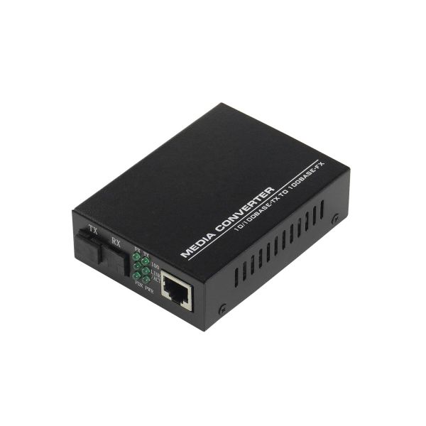 WDM медиаконвертер NTSS с RJ45 портом 10/100Base-T и 10/100Base-FX с разъемом SC, рабочая длина волны (передача/прием) 1550/1310 нм, SM, дальность до 20 км, DC 5В 2A
