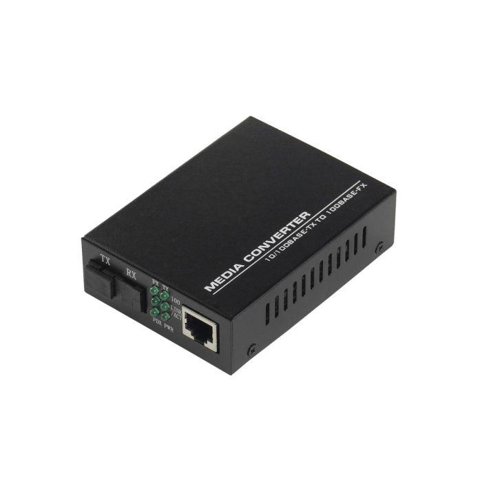 WDM медиаконвертер NTSS с RJ45 портом 10/100Base-T и 10/100Base-FX с разъемом SC, рабочая длина волны (передача/прием) 1550/1310 нм, SM, дальность до 20 км, DC 5В 2A