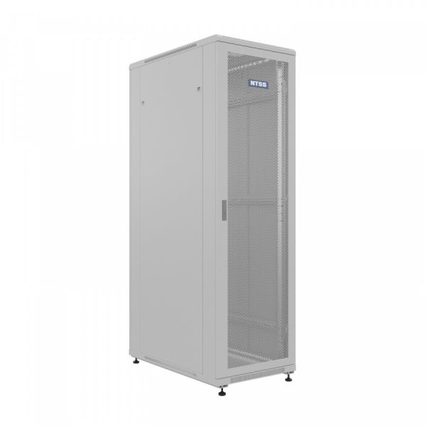 Шкаф напольный универсальный серверный NTSS R 42U 600х1200мм, 4 профиля 19, двери перфорированная и перфорированная двухстворчатая, боковые стенки съемные, регулируемые опоры, разобранный, серый RAL 7035