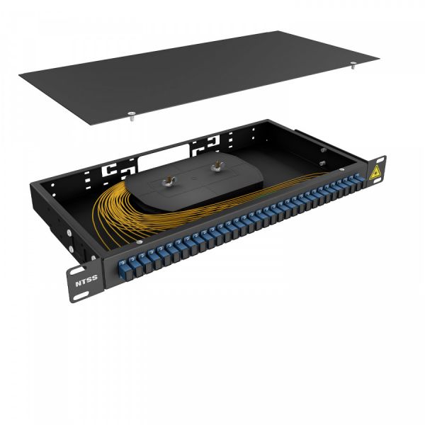 Кросс 19" NTSS PREMIUM, предсобранный 1U, 32 порта SC/UPC, 9/125 мкм, черный