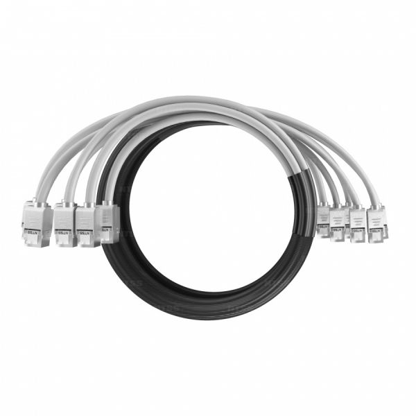 Кабельная сборка NTSS PREMIUM 6pc, FTP CAT5e, оконцована разъемами KEYSTONE RJ45 FTP CAT5e, заделка в чулке, вывод 0.6м, длина 2м, LSZH, серый