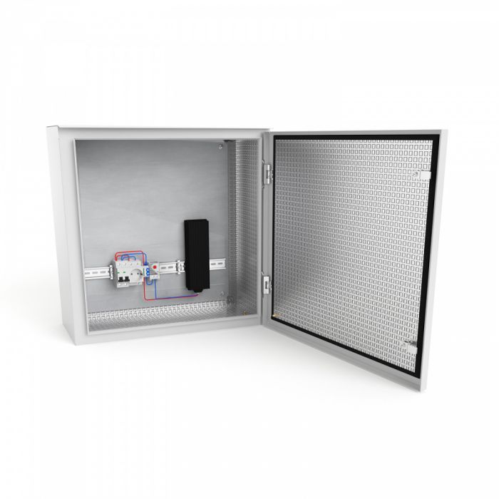 Шкаф настенный климатический NTSS WT 12U (ШхВхГ) 600x650x350 мм, 4 профиля 19, с обогревом 100W, IP55, серый RAL 7035