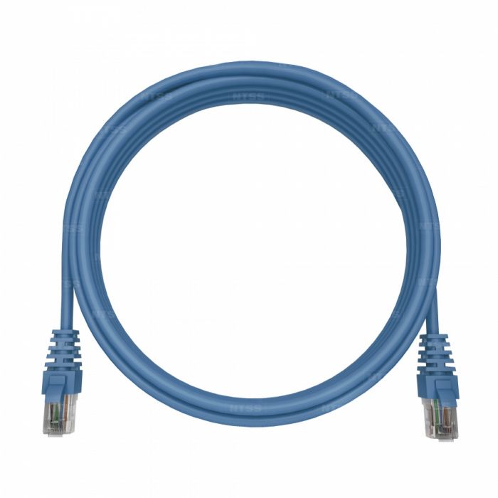 Патч-корд NTSS 2хRJ45/8P8C, T568B UTP 5e кат. литой 0.5 метра, LSZH, синий