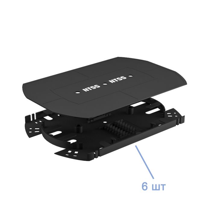 Кросс NTSS оптический настенный частично укомплектованный 64/96 портов 2LC (планка 2LC - 12шт, планка-заглушка-4шт, сплайс-кассета-6шт) серый RAL 7035