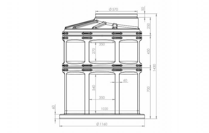 Колодец пластиковый кабельный ККТ-3.1-ССД