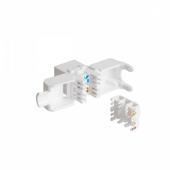 Розеточный модуль NTSS PREMIUM Keystone UTP RJ45 CAT5e 180 градусов безинструментальный белый