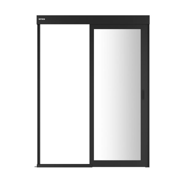 Дверной блок системы изоляции NTSS 42U, с одной механической дверью, стекло,  для коридора без правого ряда шириной 800 мм, RAL 9005 чёрный