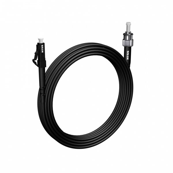 Шнур оптический NTSS spc LC/UPC-ST/UPC 9/125 3.0мм 15м черный LSZH (патч-корд)