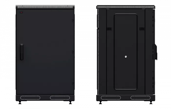 Шкаф телекоммуникационный напольный 19",18U(600x600), ШТ-НП-М-18U-600-600-М-Ч, передняя дверь металл, черный ССД