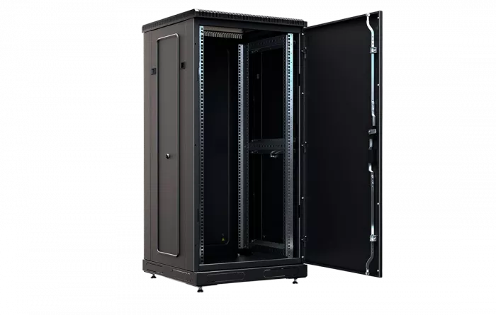 Шкаф телекоммуникационный напольный 19", 24U(600x1000), ШТ-НП-М-24U-600-1000-М-Ч, передняя дверь металл, черный ССД