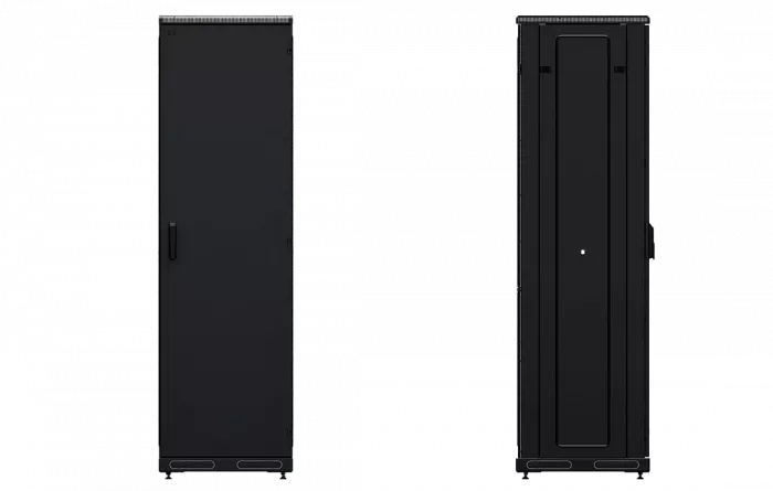 Шкаф телекоммуникационный напольный 19", 42U(800x1000), ШТ-НП-М-42U-800-1000-М-Ч, передняя дверь металл, черный ССД
