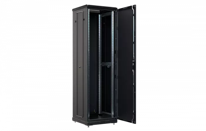 Шкаф телекоммуникационный напольный 19", 42U(800x1000), ШТ-НП-М-42U-800-1000-М-Ч, передняя дверь металл, черный ССД
