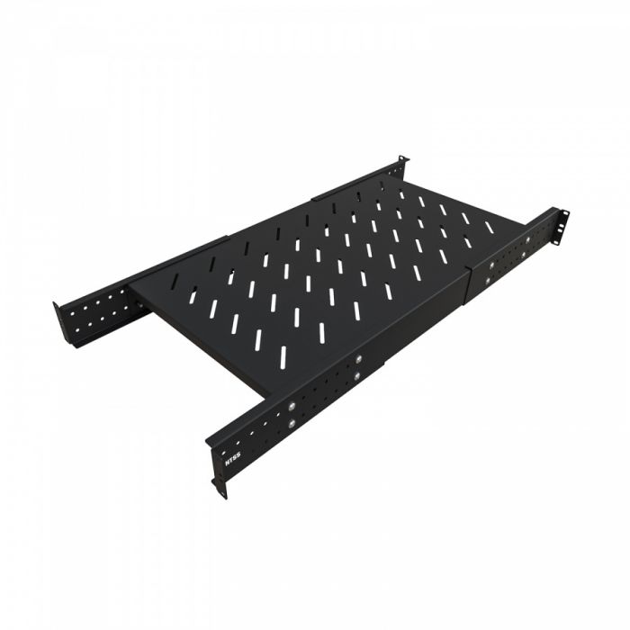 Универсальная полка  2U глубина по полотну 750мм для шкафов глубиной 1000-1200мм (усиленная до 250кг), RAL 9005
