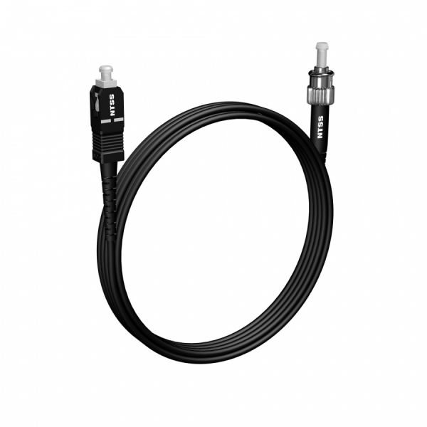 Шнур оптический NTSS spc SC/APC-ST/UPC 9/125 3.0мм 3м черный LSZH (патч-корд)