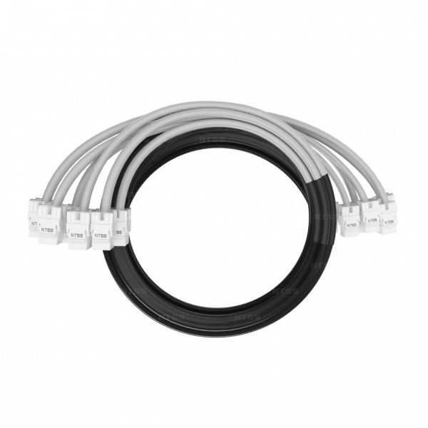 Кабельная сборка NTSS PREMIUM 6pc, UTP CAT6, оконцована разъемами KEYSTONE RJ45 UTP CAT6, заделка в чулке, вывод 0.6м, длина 11м, LSZH, серый