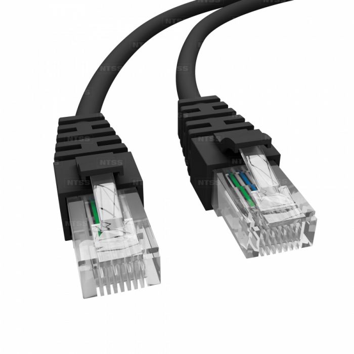 Патч-корд NTSS 2хRJ45/8P8C, T568B UTP 5e кат. литой 25 метров, LSZH, черный