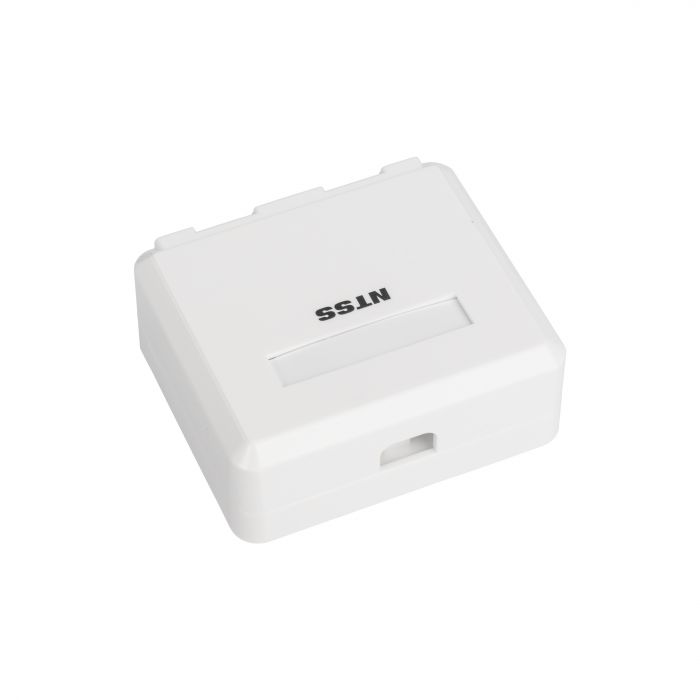 Настенная коробка NTSS PREMIUM для розеточных модулей типа Keystone 2xRJ45 со шторками белый